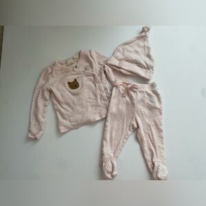 Baby Gap Adorable Pink Striped Baby Bear Outfit 3-6M